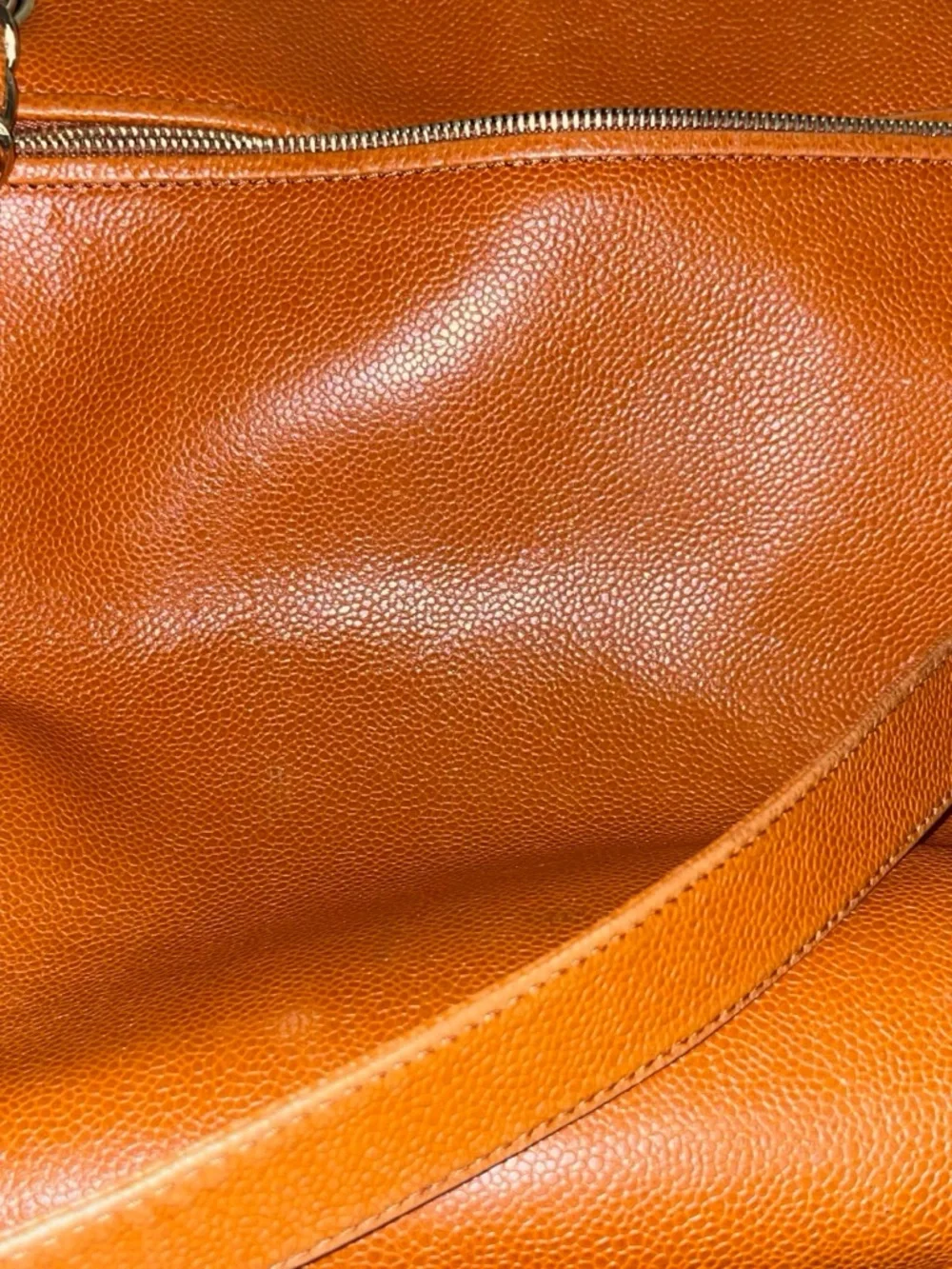 CHANEL Orange Timeless Caviar Tote with Gold Hardware